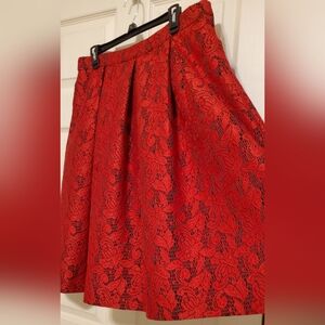 7th Avenue Design Studio. Red lace (over black) skirt. Like new. Size 12